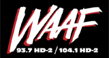 WAAF Boston's Rock Station radio live streaming logo
