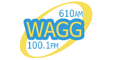 WAGG 610 AM and 100.1 FM radio live streaming logo