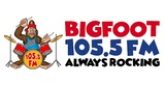 Bigfoot 105.5 FM Radio Station Logo Bigfoot 105.5 FM radio live streaming logo
