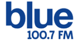 Blue 100.7 FM radio live streaming logo