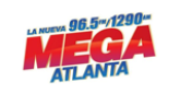 La Nueva Mega 96.5 FM y 1290 AM Radio Station Logo La Nueva Mega 96.5 FM y 1290 AM radio live streaming logo
