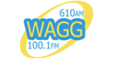 WAGG 610 AM and 100.1 FM radio live streaming logo